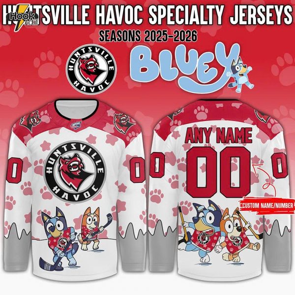 Huntsville Havoc x Bluey Day 2025 Personalized Hockey Jersey