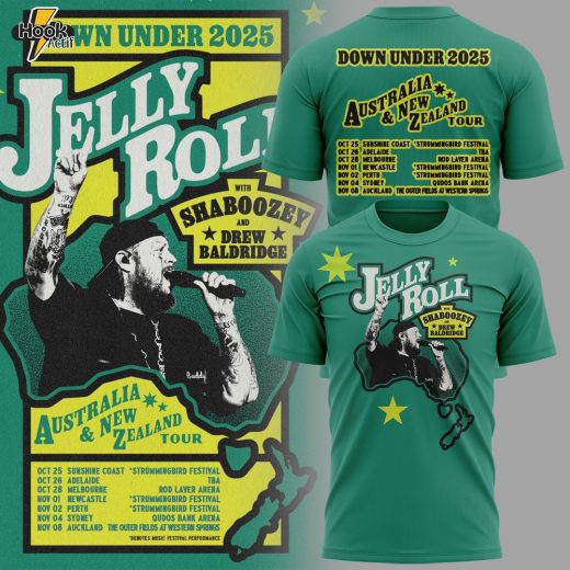 Jelly Roll AU&NZ Down Under 2025 Tour T-Shirt