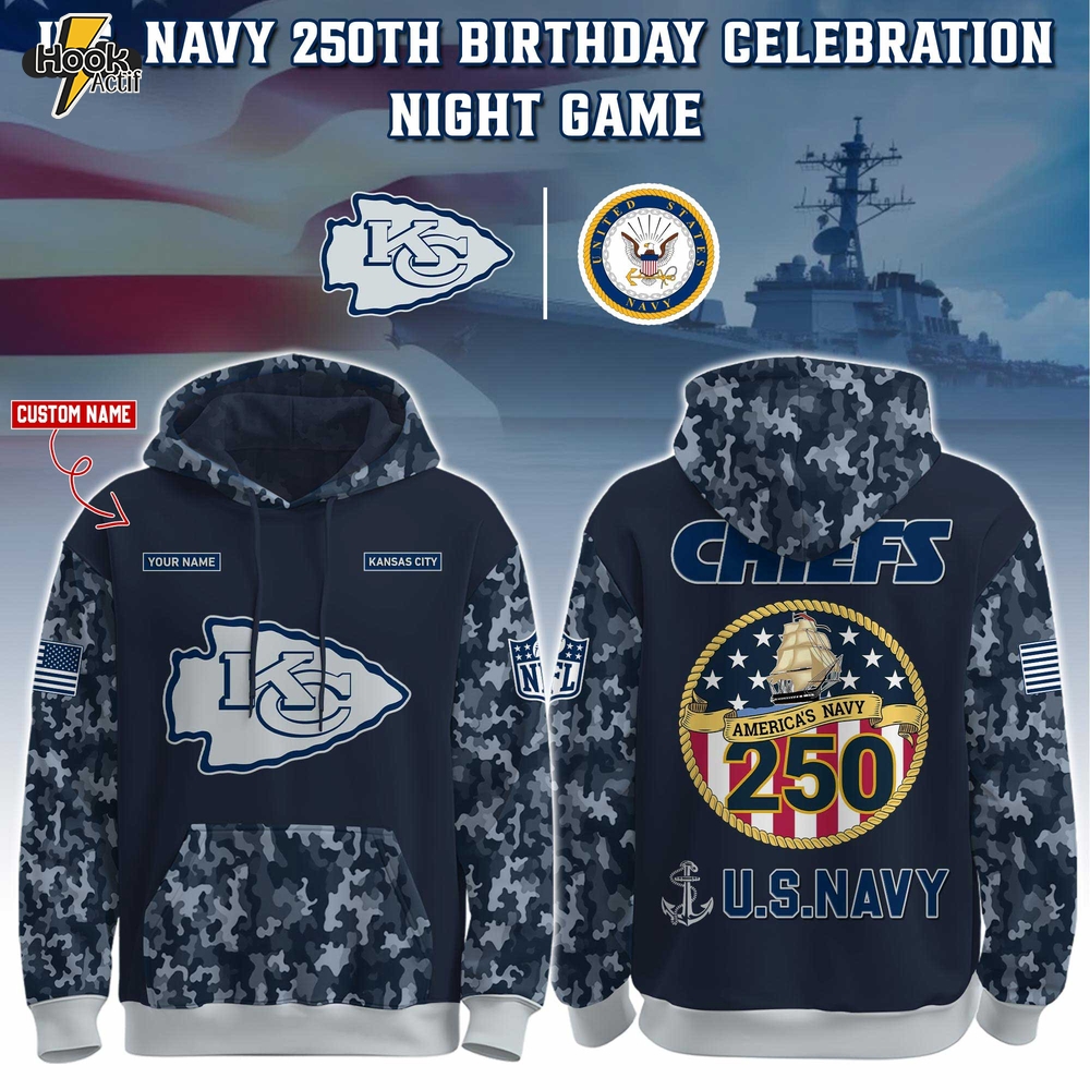 Kansas City Chiefs – U.S. Navy 250th Birthday Hoodie Kansas City Chiefs – U.S. Navy 250th Birthday Hoodie
