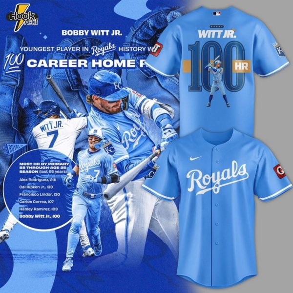Kansas City Royals Bobby Witt Jr. reach 100 homers Jersey