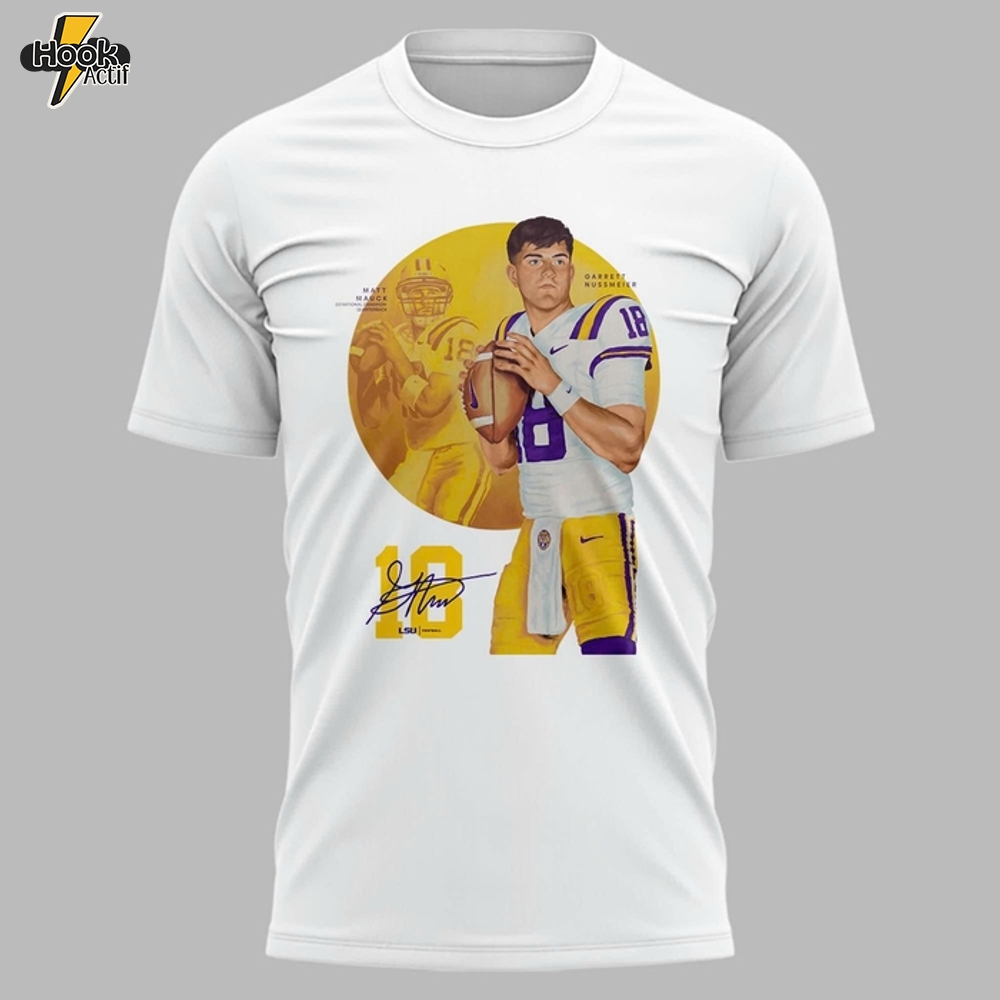 LSU Tigers Garrett Nussmeier #18 Signature Tee LSU Tigers Garrett Nussmeier #18 Signature Tee