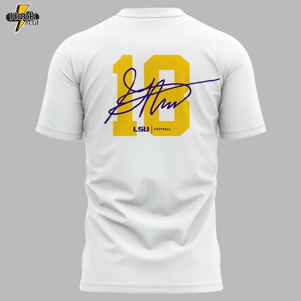 LSU Tigers Garrett Nussmeier #18 Signature Tee LSU Tigers Garrett Nussmeier #18 Signature Tee