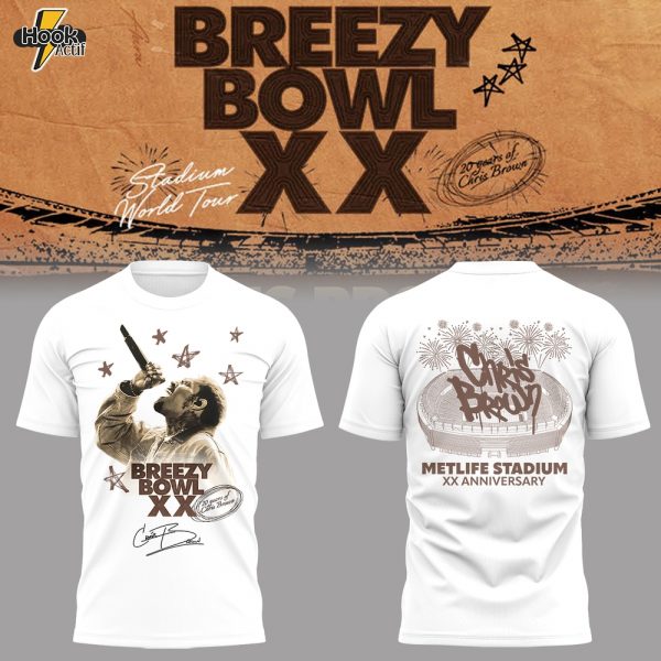 Limited Edition Chris Brown “Breezy Bowl XX x MetLife Stadium” 2025 Tshirt-PA081225005