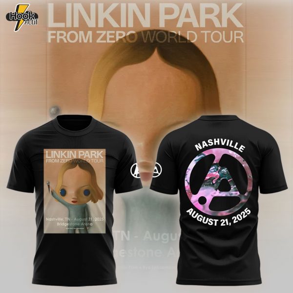 Linkin Park x Nashville From Zero World Tour 2025 Black Shirt