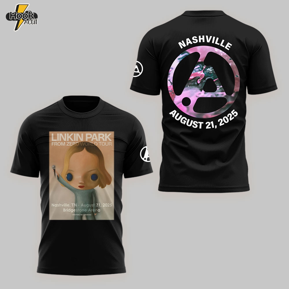 Linkin Park x Nashville From Zero World Tour 2025 Black Shirt Linkin Park x Nashville From Zero World Tour 2025 Black Shirt