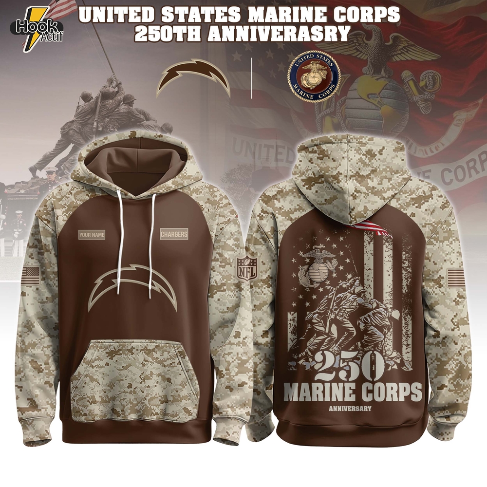 Los Angeles Chargers x U.S. Marine Corps 250th Birthday Hoodie Set Los Angeles Chargers x U.S. Marine Corps 250th Birthday Hoodie Set