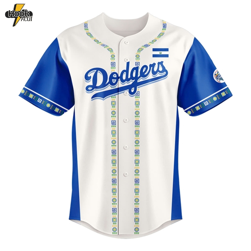 Los Angeles Dodgers 2025 Salvadoran Heritage Night Baseball Jersey Los Angeles Dodgers 2025 Salvadoran Heritage Night Baseball Jersey