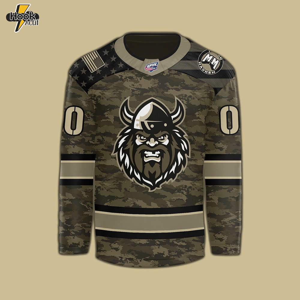 Macon Mayhem x Military Appreciation Custom Hockey Jersey Macon Mayhem x Military Appreciation Custom Hockey Jersey