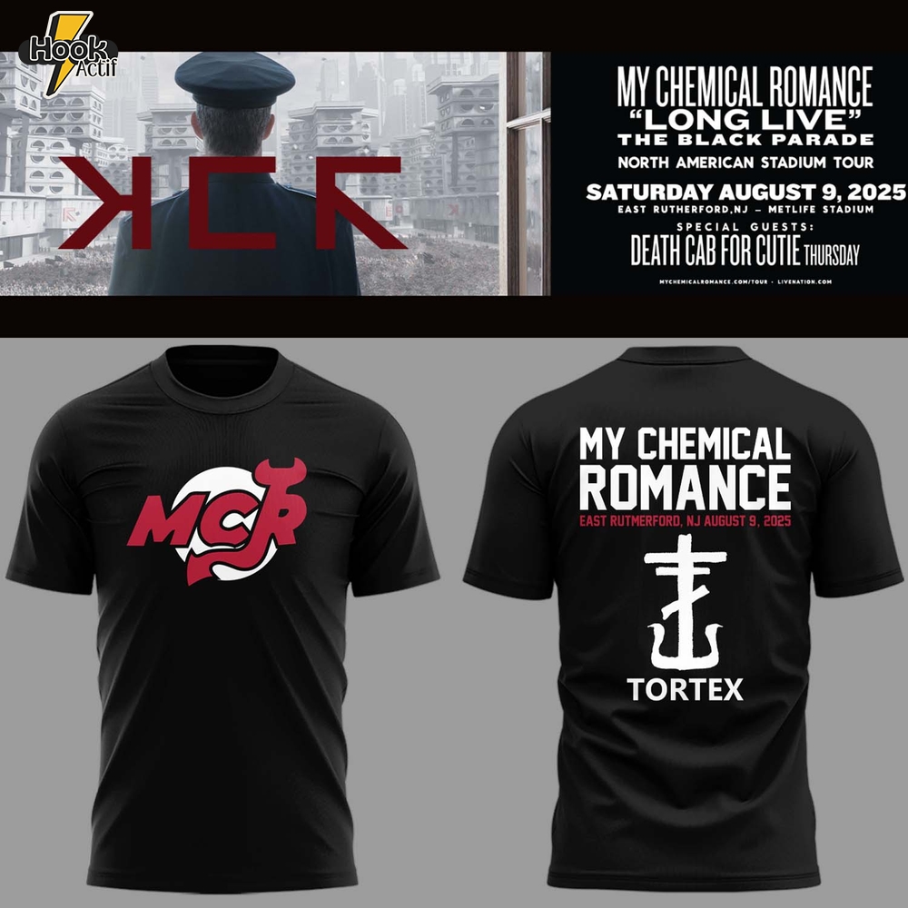 My Chemical Romance Long Live: The Black Parade Tour 2025 x New Jersey Devils Special Tee - Black My Chemical Romance Long Live: The Black Parade Tour 2025 x New Jersey Devils Special Tee - Black