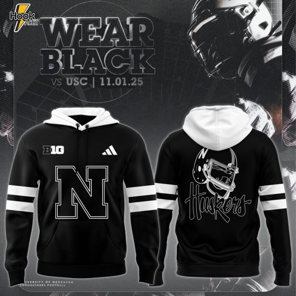 Nebraska Cornhuskers Football Black Mode Limited Hoodie 2025