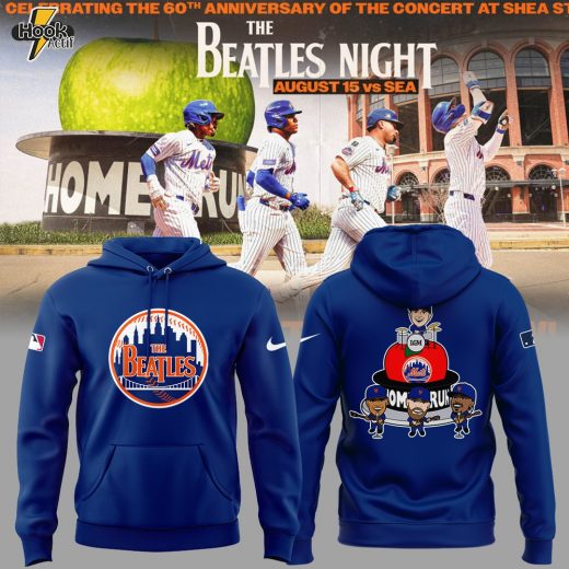 New York Mets x The Beatles Night Blue Hoodie, Cap