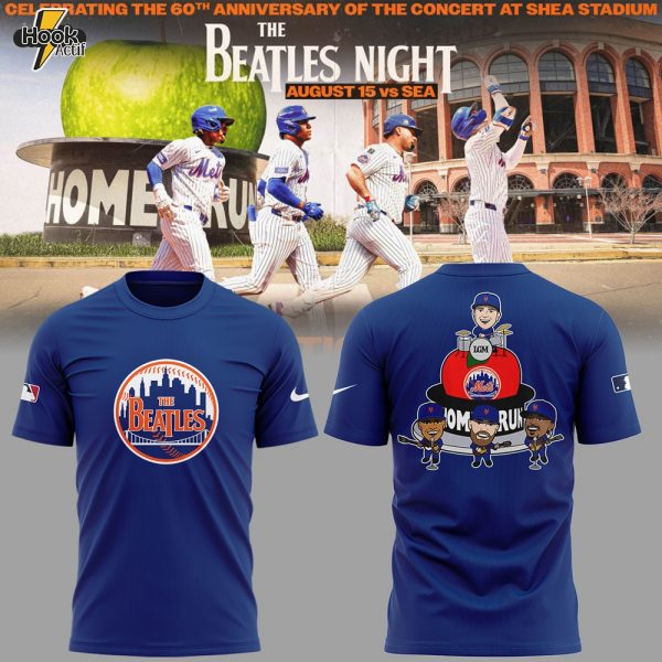 New York Mets x The Beatles Night Blue Shirt
