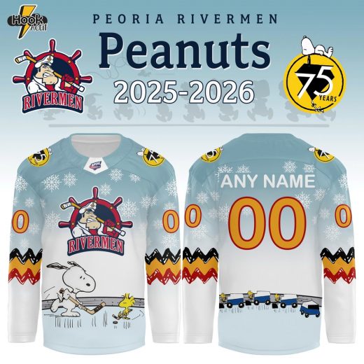 Peoria Rivermen x Peanuts Night 2025 Limited Hockey Jersey