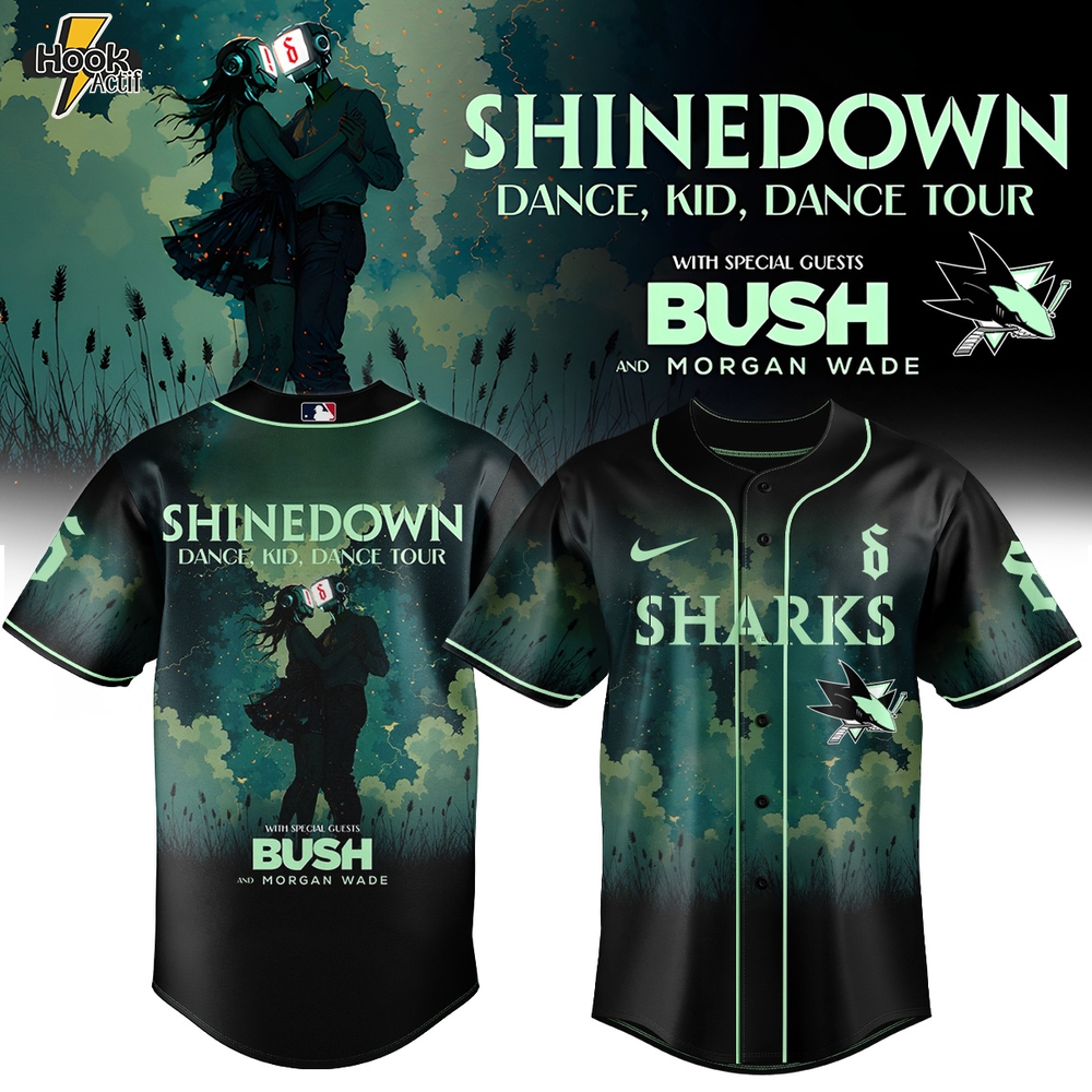 San Jose Sharks x Shinedown DanceKidDance Tour 2025 Baseball Jersey San Jose Sharks x Shinedown DanceKidDance Tour 2025 Baseball Jersey
