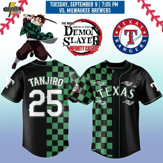 Texas Rangers x Tanjiro Demon Slayer 2025 Baseball Jersey