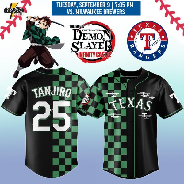 Texas Rangers x Tanjiro Demon Slayer 2025 Baseball Jersey