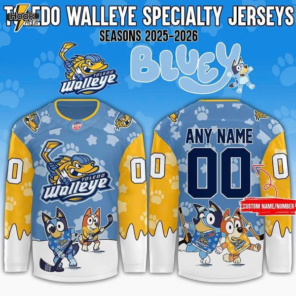 Toledo Walleye x Bluey Day 2025 Personalized Hockey Jersey