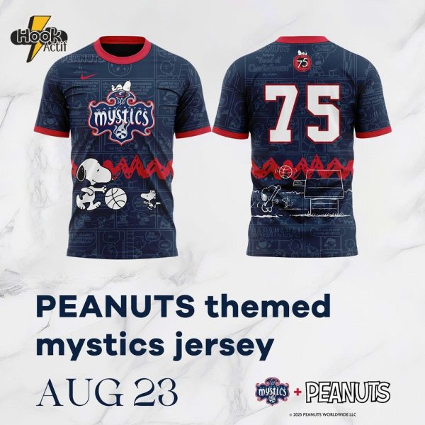 Washington Mystics Celebrating 75 Years Of Peanuts Shirt 2025