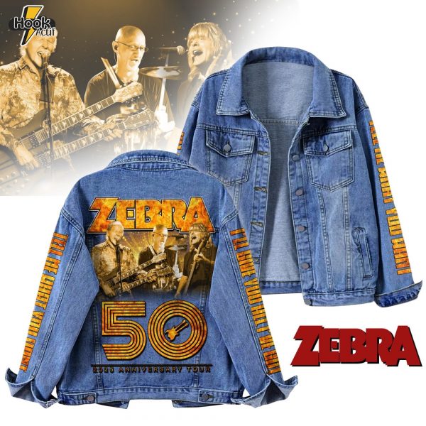 Zebra Band Denim Jacket