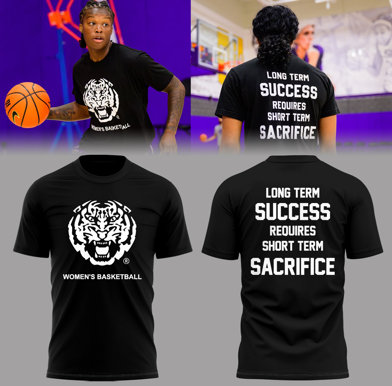 LSU Tigers "Long Term Success Requires Short Term Sacrifice" Special Black Tee LSU Tigers "Long Term Success Requires Short Term Sacrifice" Special Black Tee