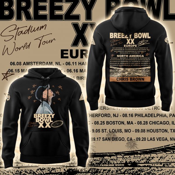 Chris Brown Breezy Bowl XX 2025 Black Hoodie