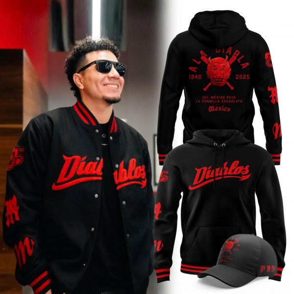 Diablos Rojos del México "Ala Diarla" Special Black Hoodie