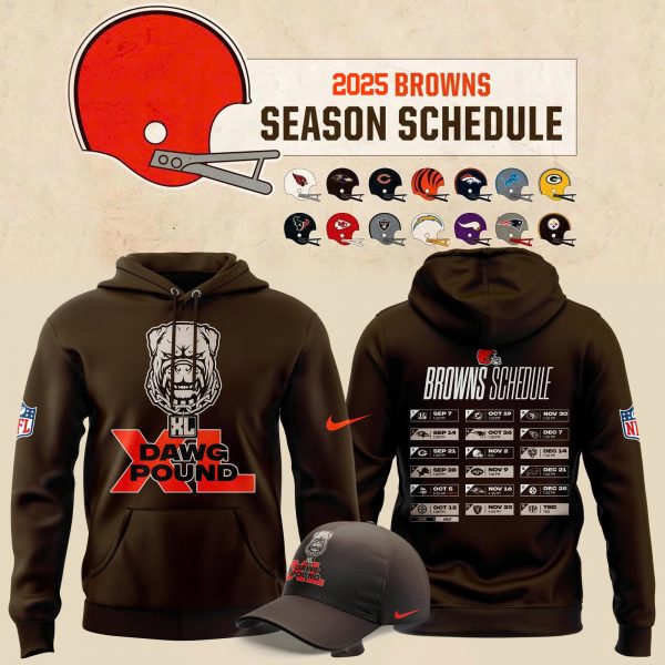 Cleveland Browns 2025 Schedule Pullover Hoodie