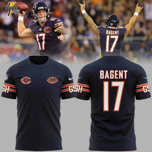 1 Tyson Bagent Number 17 Chicago Bears NFL Tshirt