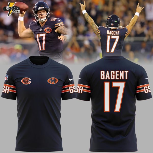 1 Tyson Bagent Number 17 Chicago Bears NFL Tshirt