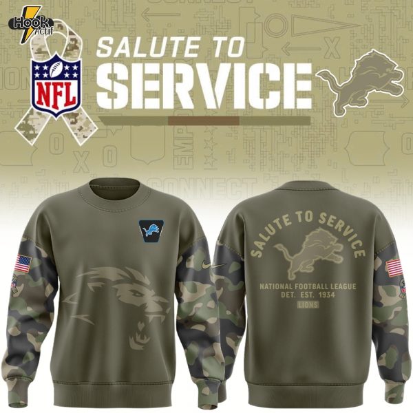 Detroit Lions Nike Olive 2025 Salute to Service Sideline Standard Sweat