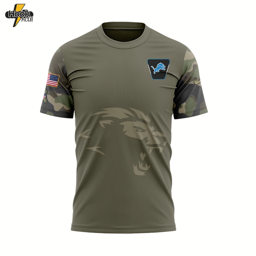 Detroit Lions Nike Olive 2025 Salute to Service Sideline Standard Tshirt Detroit Lions Nike Olive 2025 Salute to Service Sideline Standard Tshirt