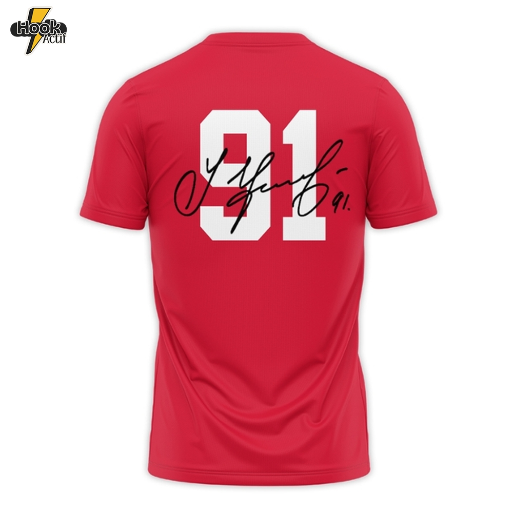 Detroit Red Wings 91 Sergei Fedorov Red T-Shirt Detroit Red Wings 91 Sergei Fedorov Red T-Shirt