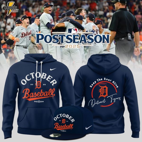 Detroit Tigers 2025 MLB Postseason Authentic Collection Hoodie