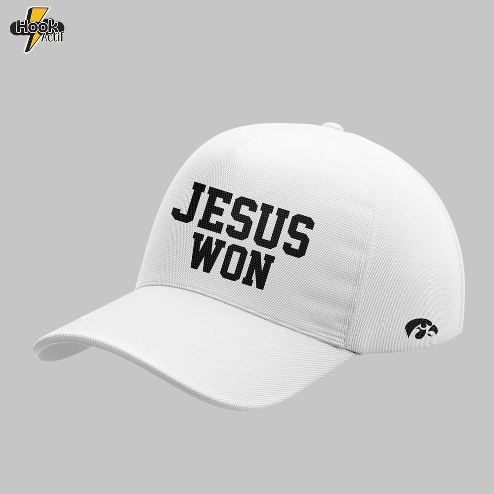 Iowa Hawkeyes Football "Jesus Won" White Hoodie Set Iowa Hawkeyes Football "Jesus Won" White Hoodie Set