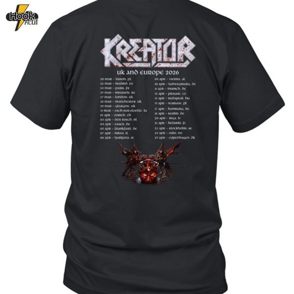 Kreator Uk And Europe Tour 2026-Unisex T-Shirt 2025 Limited Edition