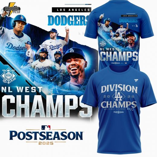LA Dodgers NL West Division Champions 2025 Tshirt