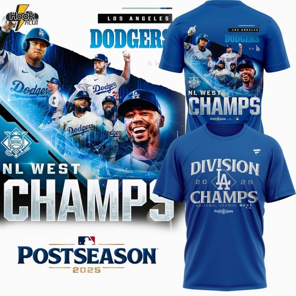 LA Dodgers NL West Division Champions 2025 Tshirt