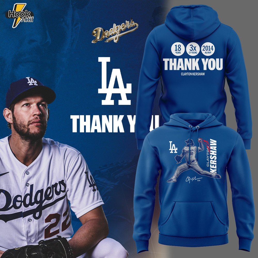 Limited Edition Thank You Clayton Kershaw Hoodie-KC09192514 Limited Edition Thank You Clayton Kershaw Hoodie-KC09192514