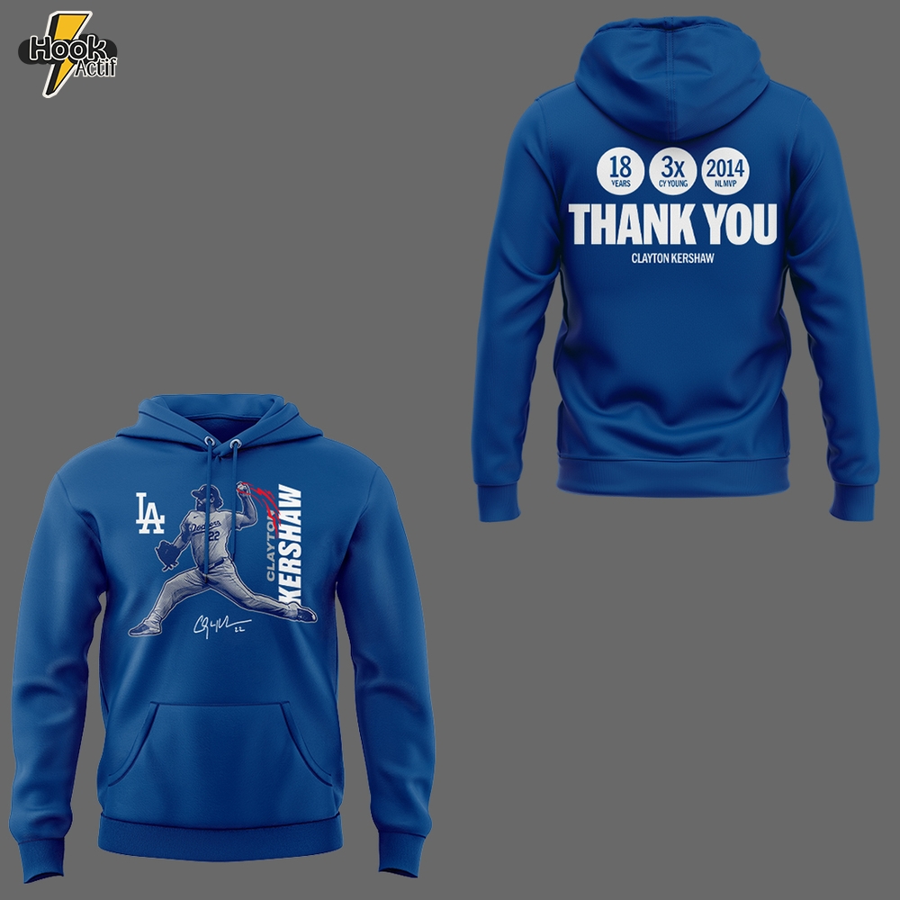 Limited Edition Thank You Clayton Kershaw Hoodie-KC09192514 Limited Edition Thank You Clayton Kershaw Hoodie-KC09192514