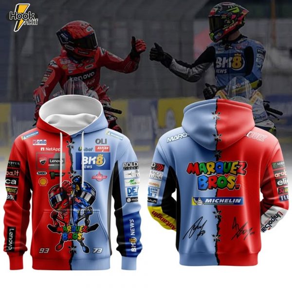 Marquez Bros Ducati x Gresini BK8 for MotoGP Fans Hoodie