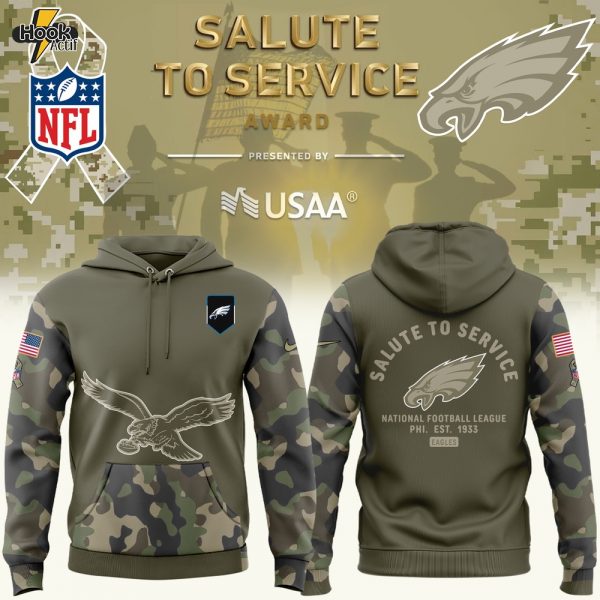 Philadelphia Eagles Nike Olive 2025 Salute to Service Sideline Standard Hoodie