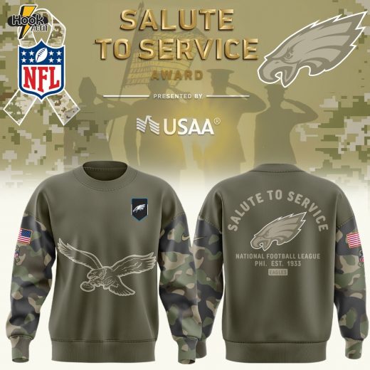 Philadelphia Eagles Nike Olive 2025 Salute to Service Sideline Standard Sweat