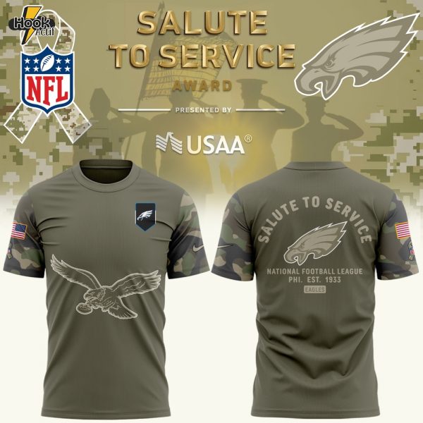 Philadelphia Eagles Nike Olive 2025 Salute to Service Sideline Standard Tshirt