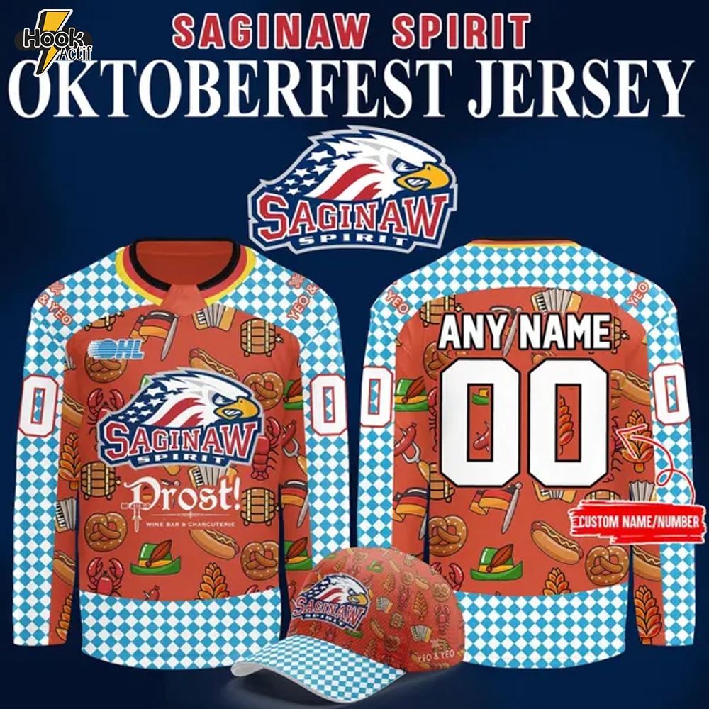Saginaw Spirit 2025 Oktoberfest Warmup Jerseys Saginaw Spirit 2025 Oktoberfest Warmup Jerseys