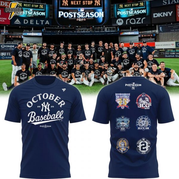 Special New October Baseball Old Patch Post Season 2025 Navy T-Shirt
