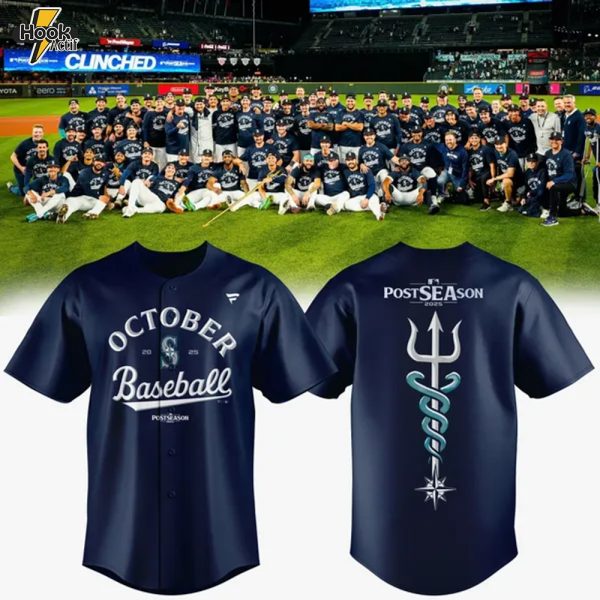 Special New October Baseball Post Season 2025 Tridient Vintage Logo Baseball Jersey