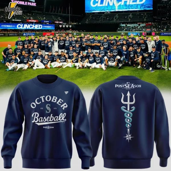 Special New October Baseball Post Season 2025 Tridient Vintage Logo Sweat