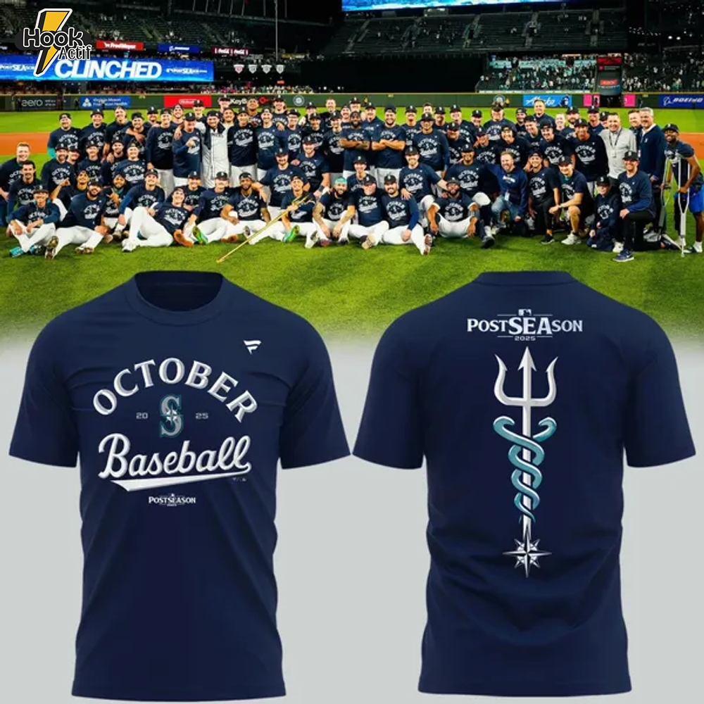 Special New October Baseball Post Season 2025 Tridient Vintage Logo T-Shirt Special New October Baseball Post Season 2025 Tridient Vintage Logo T-Shirt