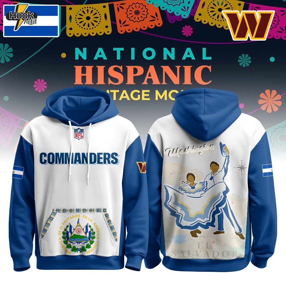 Washington Commanders x El Salvador Heritage Hoodie Washington Commanders x El Salvador Heritage Hoodie