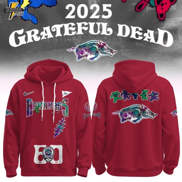 Arkansas Razorbacks x Grateful Dead 60th Anniversary Hoodie Set 2025